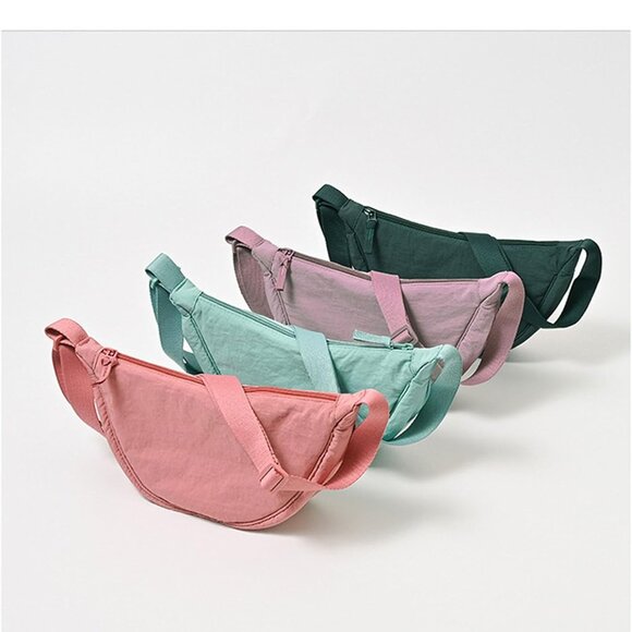 Crossbody Nylon Crescent Bag for Women - Lightweight Small Hobo With 2 Pack Inne - Picture 4 of 7
